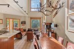 Dining area with a beautiful table